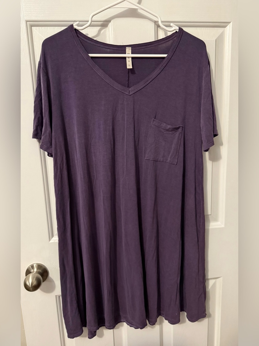 mts Purple V-Neck Short Sleeve Tunic Tee